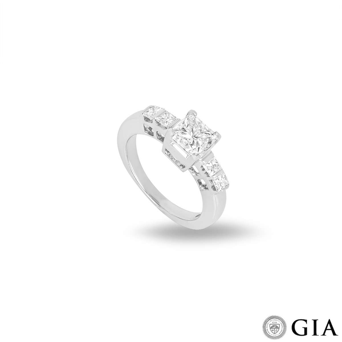 White Gold Princess Cut Diamond Ring 1.15ct I/VVS1